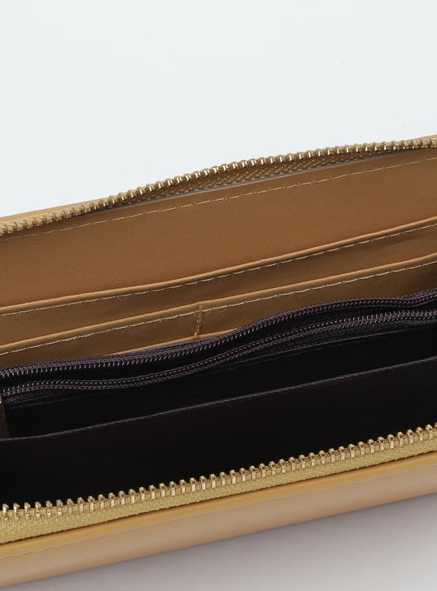 Women Laser-Cut Zip-Around Wallet