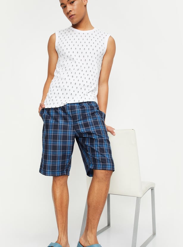 Men Checked Lounge Shorts