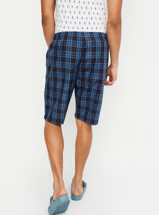 Men Checked Lounge Shorts