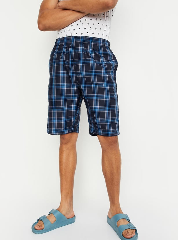 Men Checked Lounge Shorts