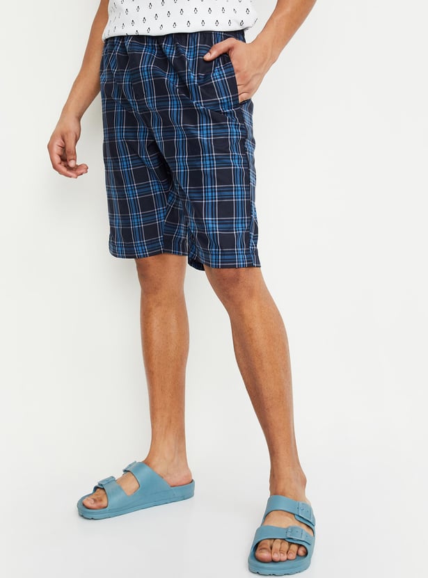 Men Checked Lounge Shorts