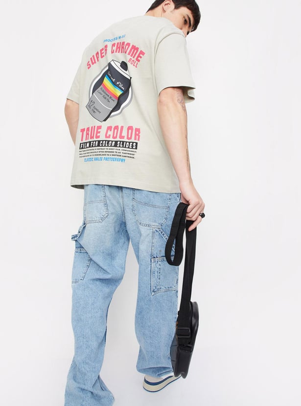 Back Grey And Blue Graphic Tee Buy GREY Tshirts For Men By MAX Online