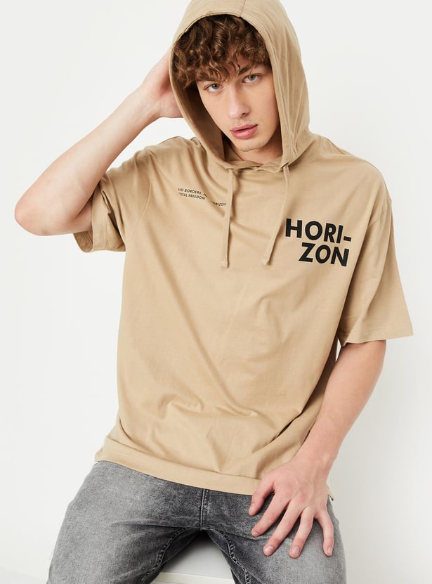 Men Printed Hooded T-shirt