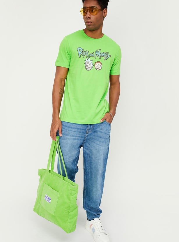 Men Rick & Morty Printed Slim Fit T-shirt