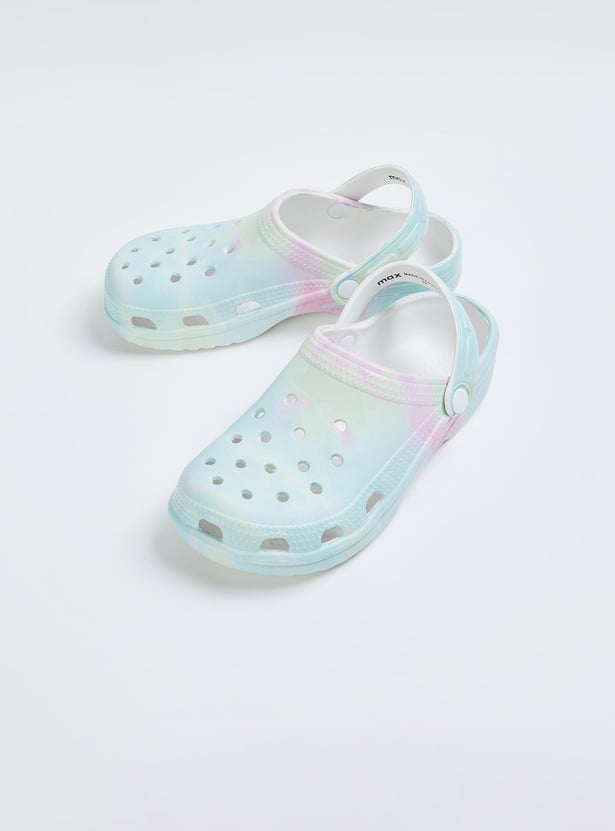 Girls Printed Clogs with Pivoting Strap