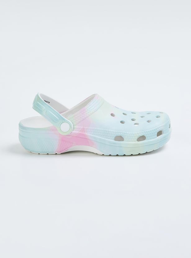 Girls Printed Clogs with Pivoting Strap