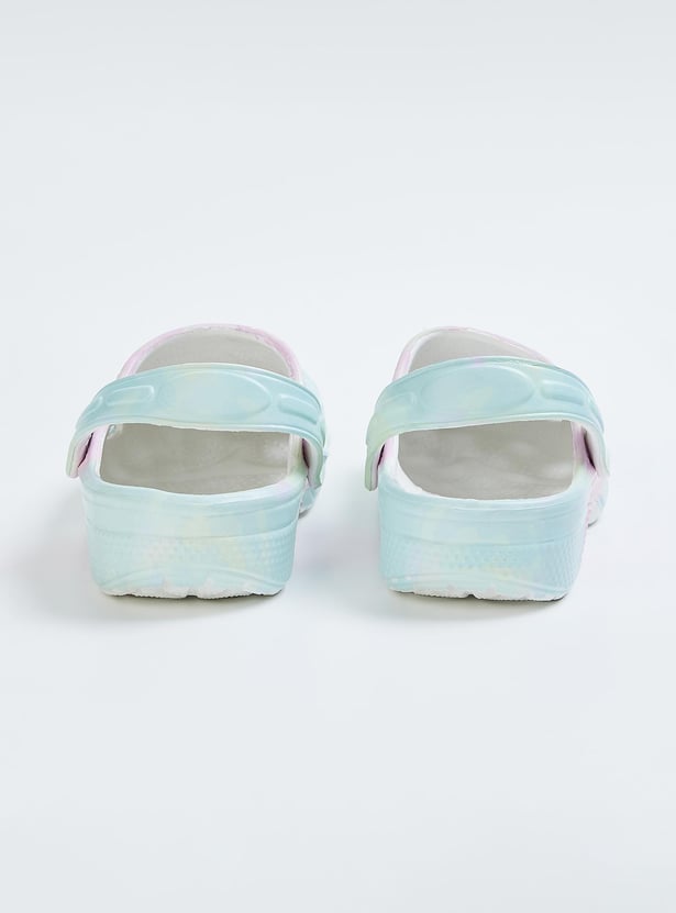 Girls Printed Clogs with Pivoting Strap