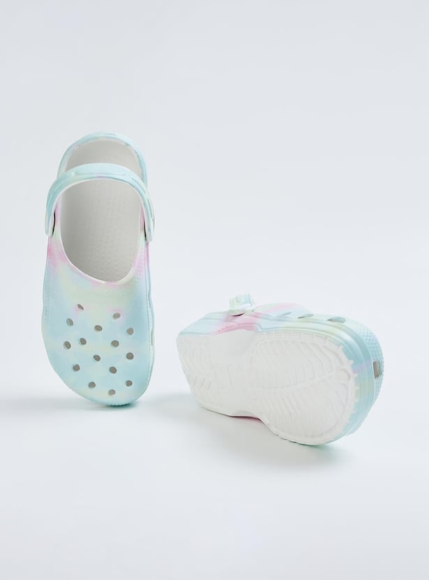 Girls Printed Clogs with Pivoting Strap