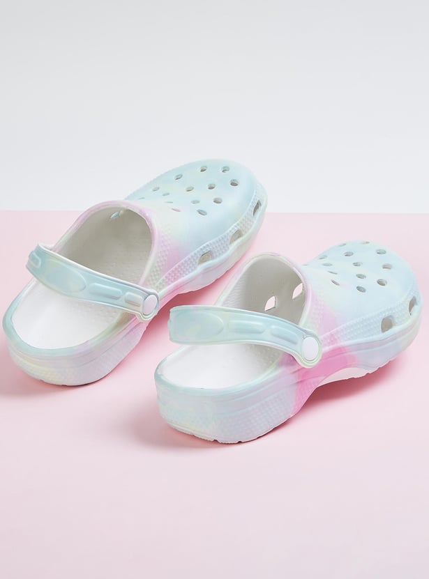 Girls Printed Clogs with Pivoting Strap