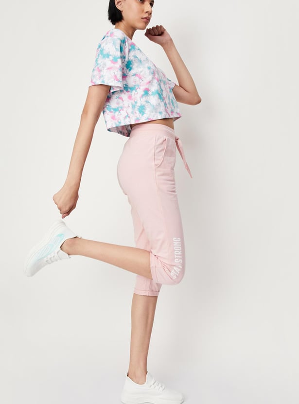Women Printed Athleisure Sports Capris