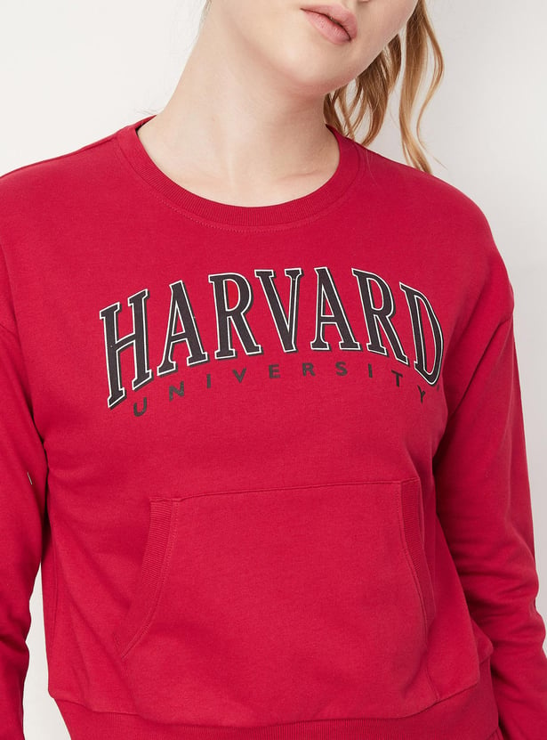 Women Harvard Kangaroo Pocket Sweatshirt