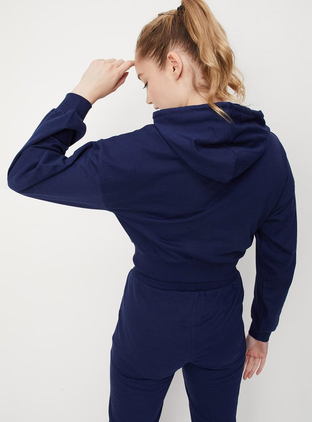 Women Yale Printed Crop Sweatshirt