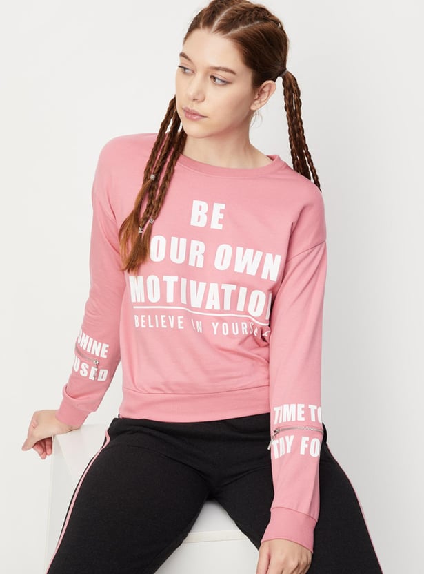 Women Printed Lightweight Sweatshirt