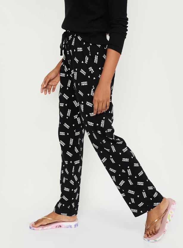 Women Mickey Mouse Printed Knit Pyjamas