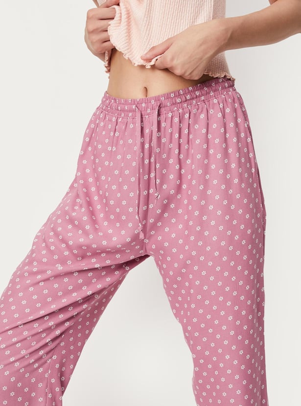 Women Printed Pyjamas with Pockets