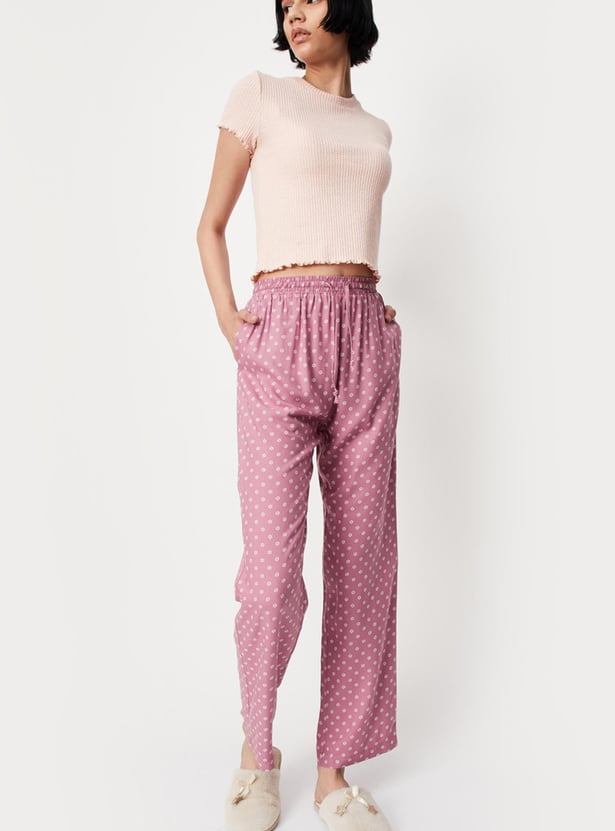 Women Printed Pyjamas with Pockets