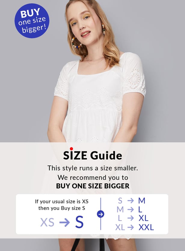 Women Schiffli Tiered Dress