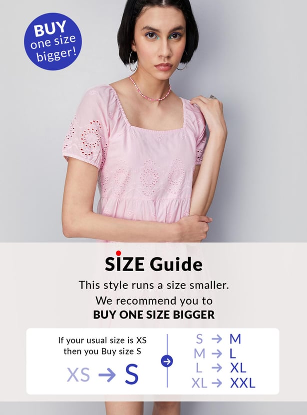 Women Schiffli Tiered Dress