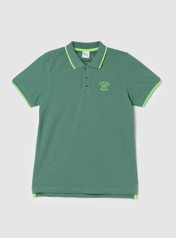 Buy Boys Contrast Tipping Polo T-shirt Online at just - Main Image