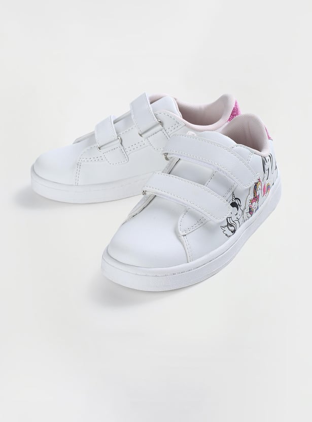 Girls Printed Sneakers with Velcro Strap