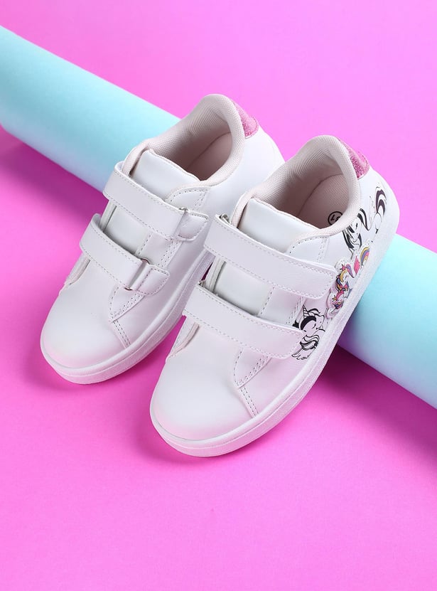 Girls Printed Sneakers with Velcro Strap