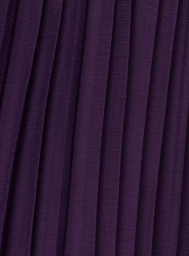 Women Solid Flared Pleated Skirt