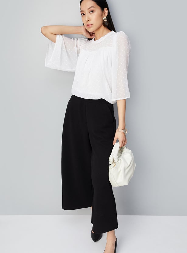 Women Embroidered Chiffon Top