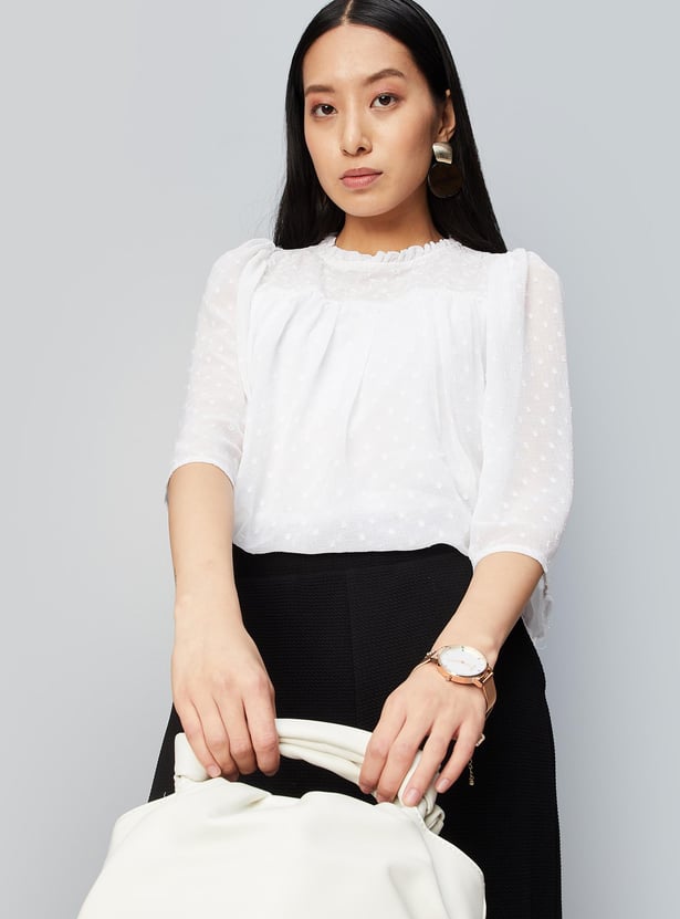 Women Embroidered Chiffon Top