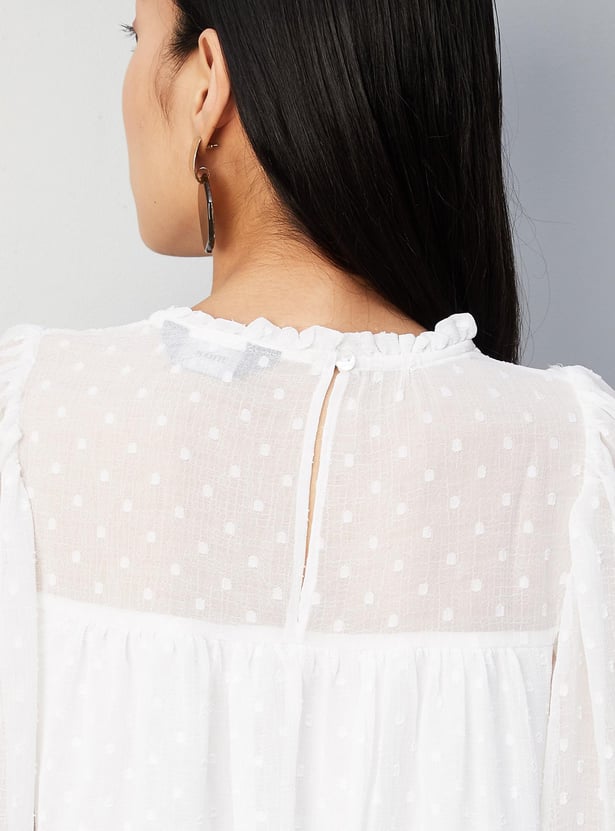 Women Embroidered Chiffon Top