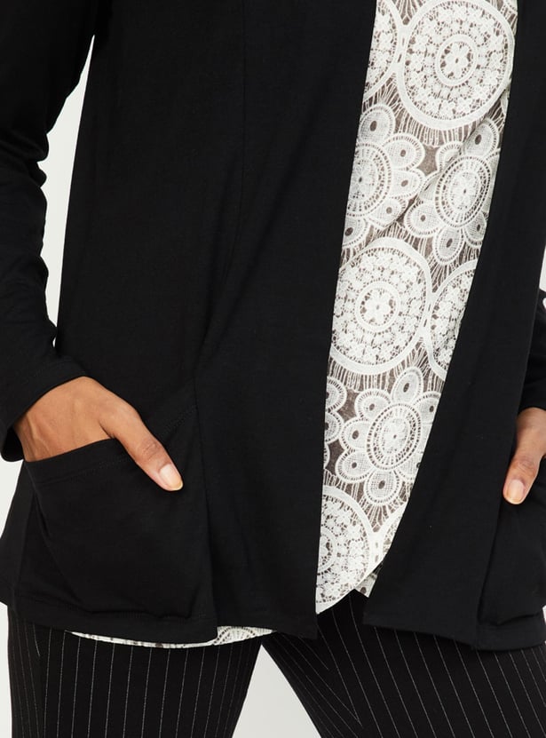 Women Solid Front Open Shrug