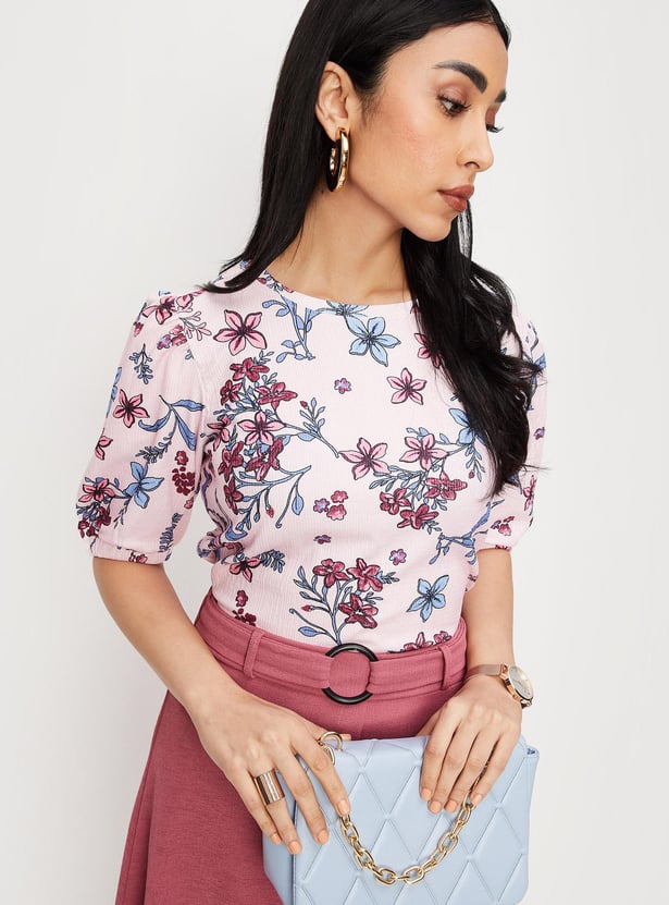 Women Printed Puffed Sleeve Top