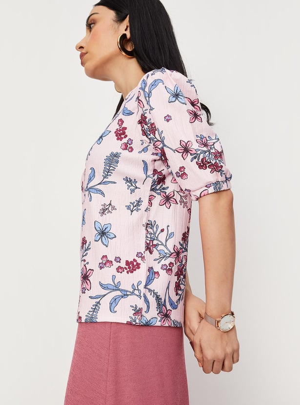 Women Printed Puffed Sleeve Top