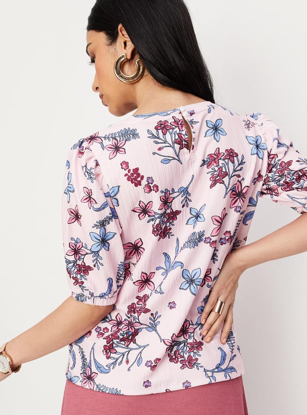 Women Printed Puffed Sleeve Top