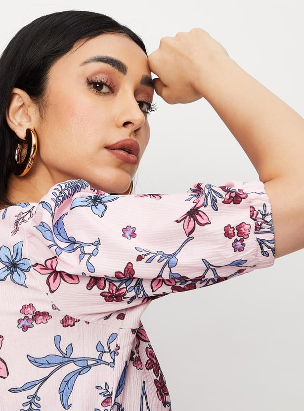 Women Printed Puffed Sleeve Top