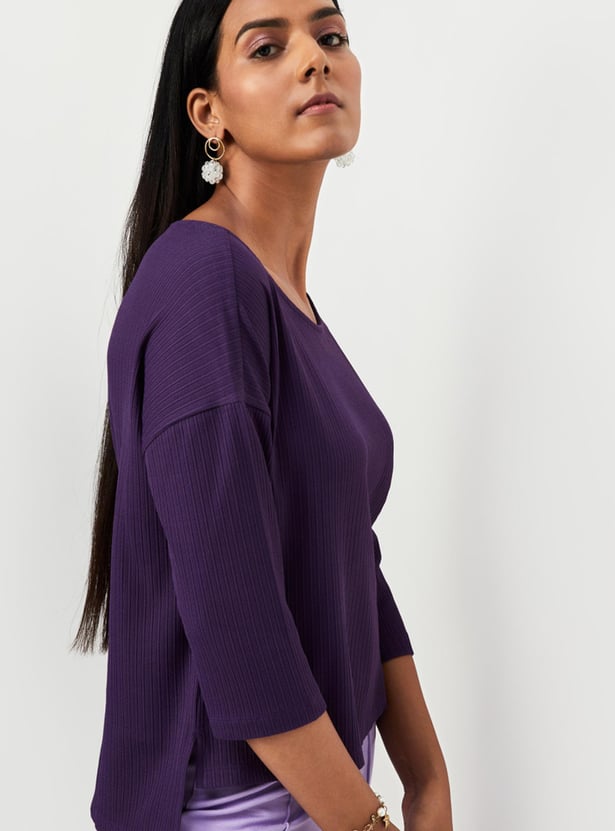 Women Ribbed Knit Top
