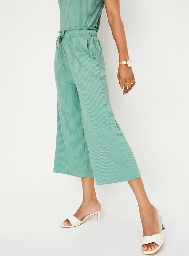 Women Rib Knit Culottes