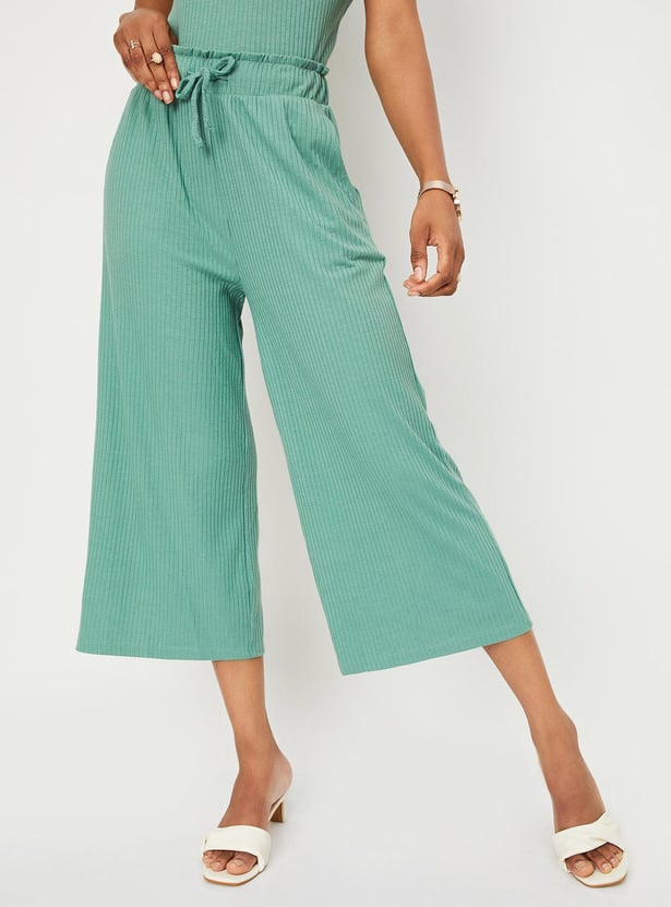 Women Rib Knit Culottes