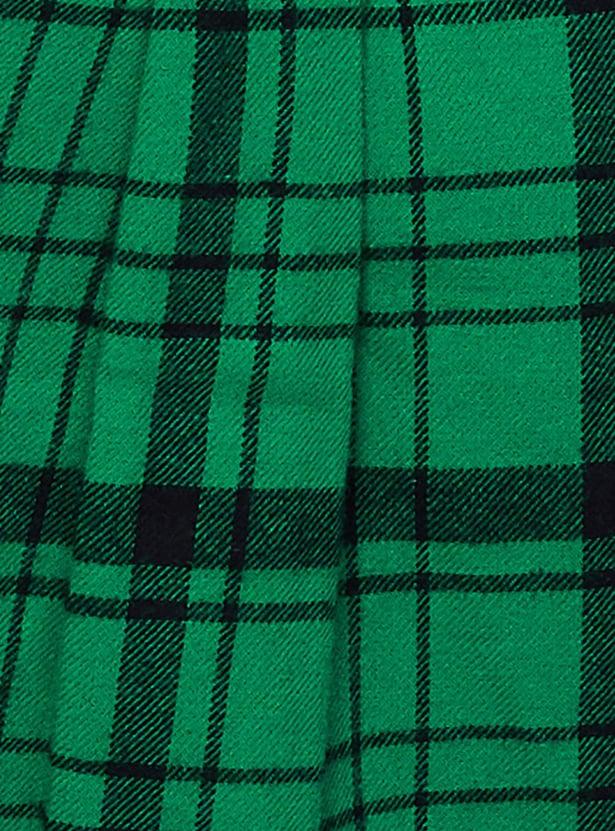 Women Yarn Dyed Checked Crop Shirt