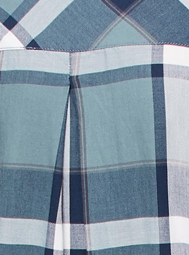 Women Checked Yarn Dyed Tunic