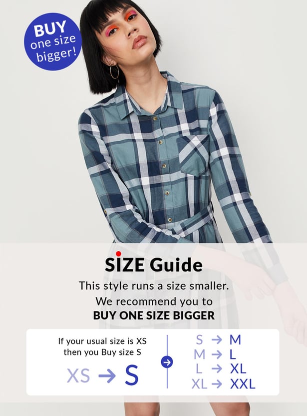Women Checked Yarn Dyed Tunic
