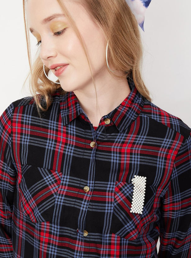 Women Full Sleeve Checked Shirt