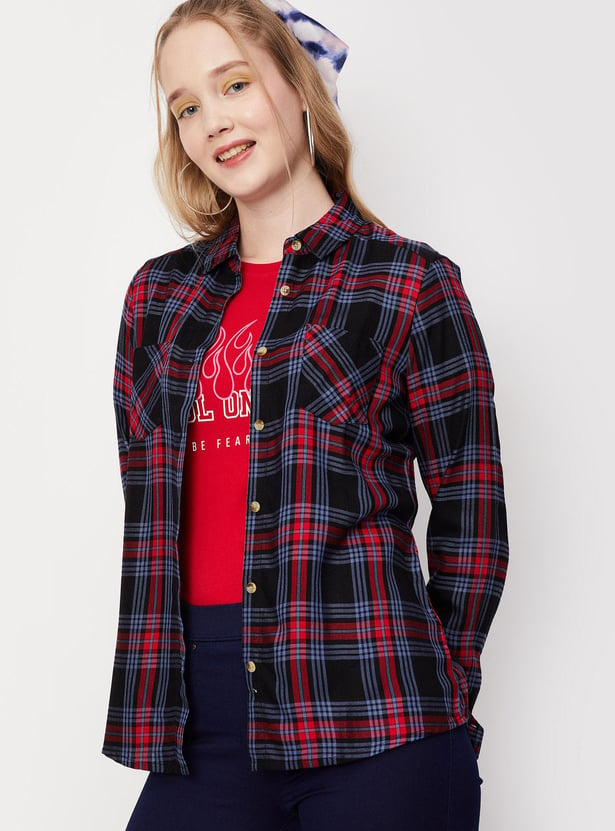 Women Full Sleeve Checked Shirt