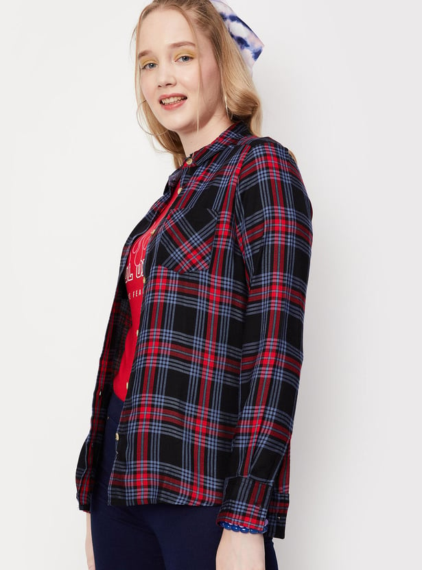 Women Full Sleeve Checked Shirt