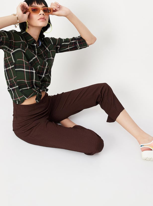 Women Checked Yarn Dyed Casual Shirt