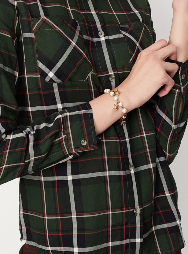 Women Checked Yarn Dyed Casual Shirt