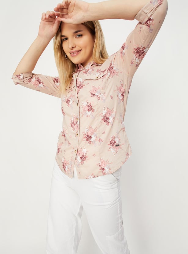 Women Printed Cotton Casual Shirt