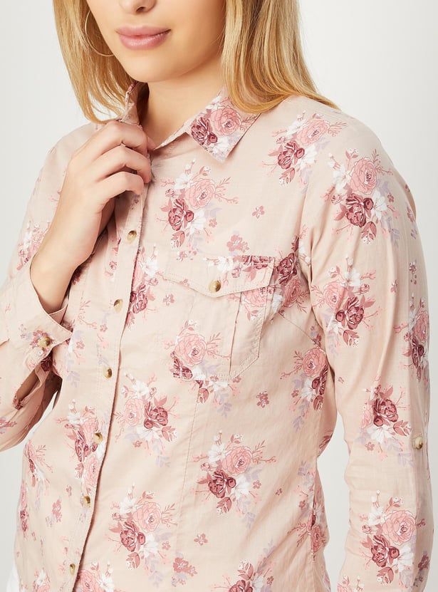 Women Printed Cotton Casual Shirt