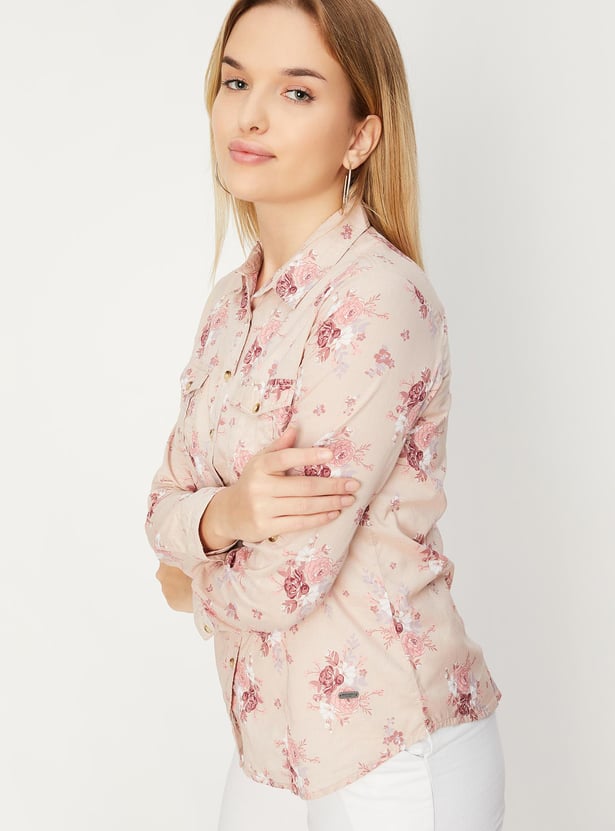 Women Printed Cotton Casual Shirt
