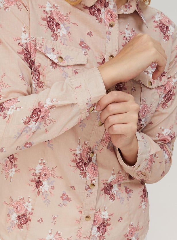 Women Printed Cotton Casual Shirt