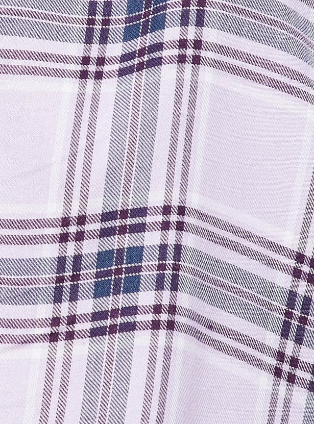 Women Checked Crop Shirt